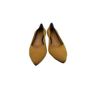 Rothy's Yellow Pointed Toe Slip On Ballet Flats Size 6 Women's